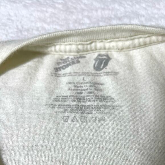 Rolling Stones Graphic Band Tee White Distressed Size L - Picture 6 of 6
